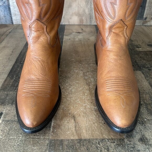Nocona Round Toe Brown Western Cowboy Boots Mens 10.5 D - Picture 10 of 12